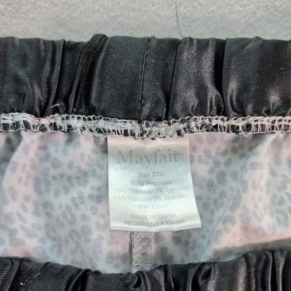 Mayfair Womens Pajama Set 2XL Cheetah Print V-Neck Top Wide Leg Pants Loungewear